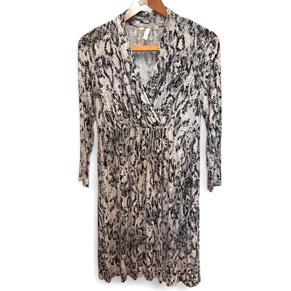 Soma Snake Print Faux Wrap Dress size Medium - Picture 1 of 8